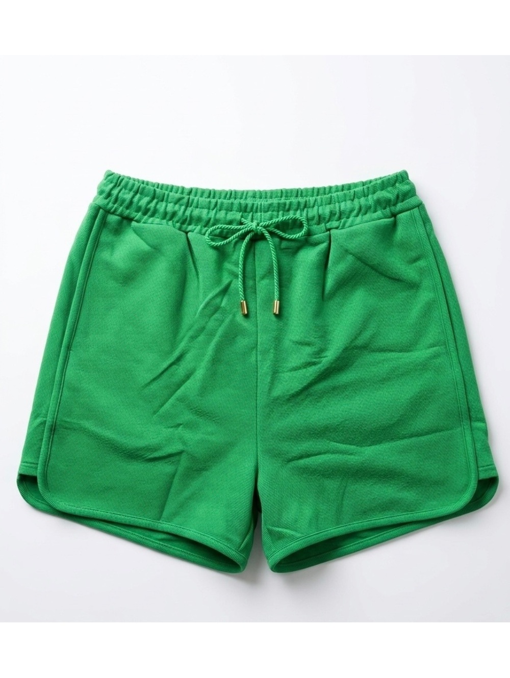 Entro - Kelly Green Elastic Waist Drawstring Shorts